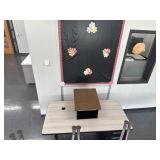 RM 300 pin board and desk with podium stand on it