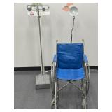 Nurses clinic scale, light, and wheelchair