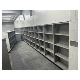 Innovation room, storage cubes entire wall, r