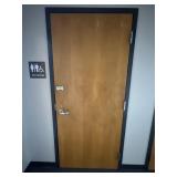 Faculty bathroom door left-hand side