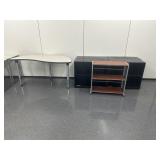 RM 210 table and shelving units