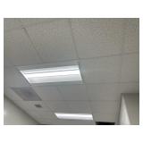 Office number one ceiling tiles and lights