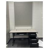 Rolling desk and a pin board RM 200