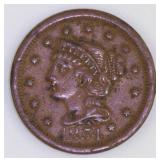 1854 Large Cent Coin