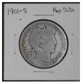1901-S Barber Half Dollar(KEY DATE)