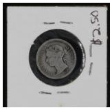 1901 Hong Kong 5 Cent Silver Coin, 80% Silver