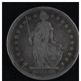 1920 Swiss 2 Francs, 83.5% Silver