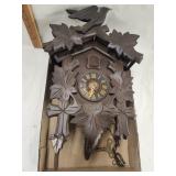 Vtg. Black Forest Style Carved Style Cuckoo Clock