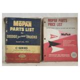 Vtg. Mopar  Price List Book 1955, 1962
