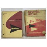 2 Mopar Price list Books, 1957-58, 1959