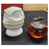Vtg. Fenton Milk Glass Wise Owl Decision Maker,