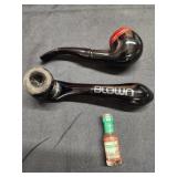 Vtg.Black & Red Briar Tobacco Pipe, Black Grav