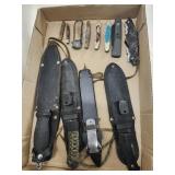 4 Vtg. Survival Knives, Vtg. Browning Knive, v