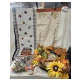 2 Fall Table Runners, Fall Themed Wreath