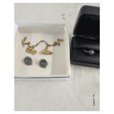 Vtg. Silver Tone Harley-Davison stud Earrings,