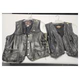 Vtg. Harley-Davison Black Leather Vest med size,