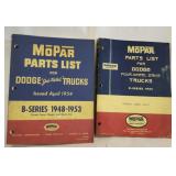 2 Vtg. Mopar Parts List Book for Dodge