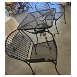 Black Metal Mesh Patio set Table and 2 Chairs