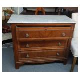 Antique marble top 3 drawer chest