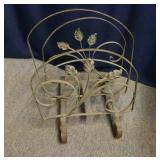 Metal fireplace log rack