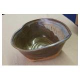 Pottery heart shaped bowl