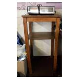 Oak stand & clock radio