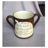 Vintage Torquay pottery handled sugar bowl