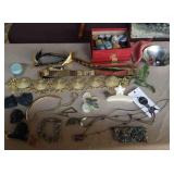 Costume jewelry,  sewing items,  etc