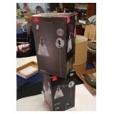 Pair of chrome finish wall lamps