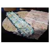 3 rag rugs- 2 vintage,  1 modern