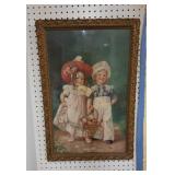 Antique framed print, ornate