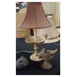 Metal bird lamp & bird decor