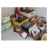 Fire extinguisher,  ribbon & string, videos, etc