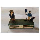 Cast iron golfer bank