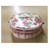 Vintage sewing box & contents