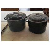 2 granite canners with lids