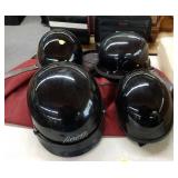 4 bicycle helmets & bag