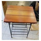 Pine top patio table w/ cast iron legs