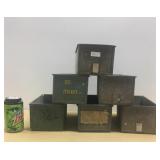 Antique galvanized bolt bins