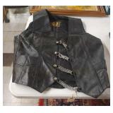 Motorcycle leather vest, size 50