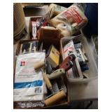 Painting supplies: brushes, drop cloths,  etc