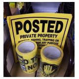 No trespassing,  no hunting signs