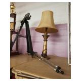 Brass lamp, 2 tripods