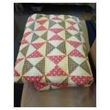 Brown,  white, & red quilt