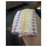Purple, yellow, & white quilt