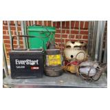Battery, utility pump, heater, & light