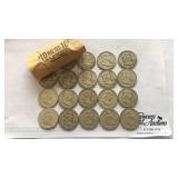 20 Franklin silver half dollars 1-roll