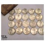 20 silver walking liberty half dollars
