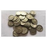 49 silver mercury dimes various dates