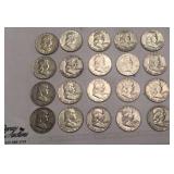 20 silver Franklin Half Dollars